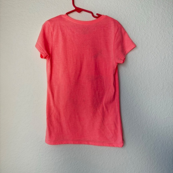 Two Children's Place Girls Glitter Unicorn Shirts in Pink and Coral, Size 7/8 - Picture 8 of 9